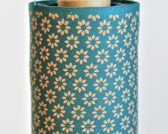 japan fabric FLOWERS petrol / doubleface cotton (17,80 EUR/Meter)