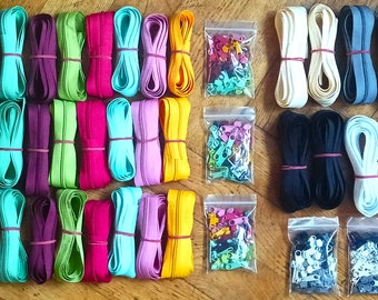 ABVERKAUF 40m paket endlosreißverschluss 3mm/26mm und 200 passende zipper | farbmix