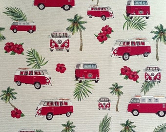 83 cm remaining Gobelin Volkswagen Bus Bulli | VW Vintage Club | very robust decorative fabric | upholstery fabric (23.80 EUR/meter)