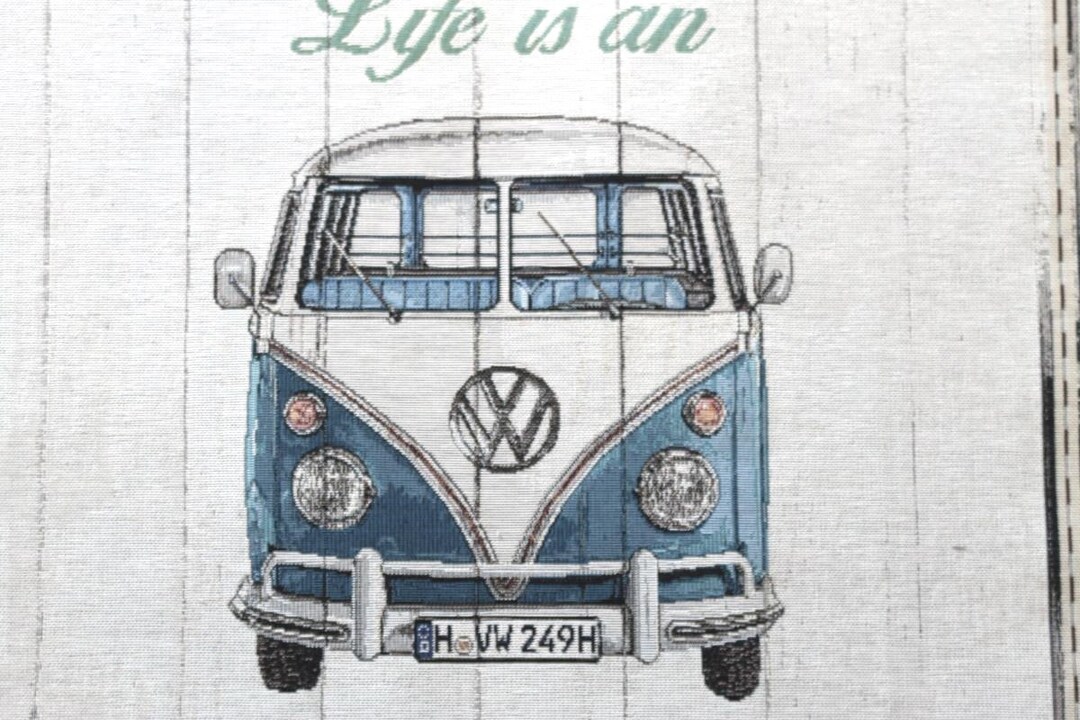 Volkswagen Stoff Bulli Bus Fabric Vw Bulli Baumwollstoff Vw Bus