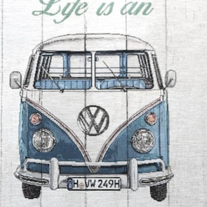 Decorative fabric VW bus bulli | Tapestry | Cushion fabric | Panel size 47 x 47 cm