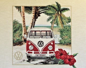 DEKOSTOFF vw bus bulli / GOBELIN / kissenstoff / panelgröße 47 x 47cm