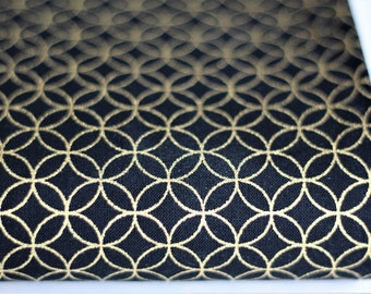 japan fabric SHIPPO | black gold print | sevenberry | cotton (19.80 EUR/meter)