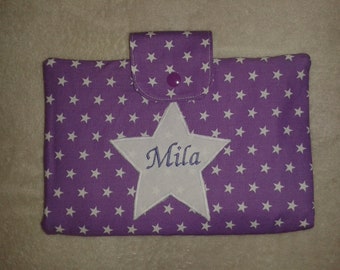 Diaper bag stars purple with name