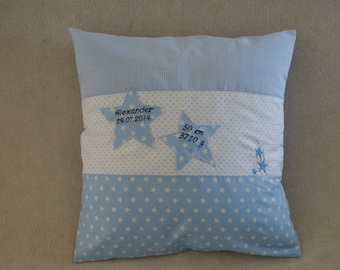 Name cushion stars light blue