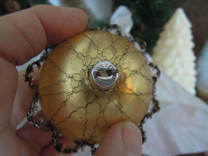 Vintage West German Mercury Glass Ornament With Wire Wrap - Etsy