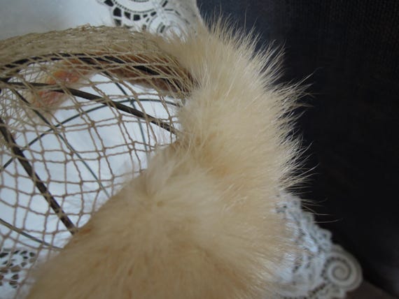 Vintage Mink Fascinator Hat/Mink Fascinator View 4