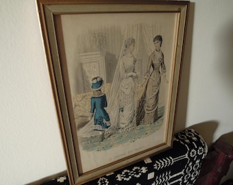 Framed Le Journal Des Dames Et Des Demoiselles Plate 1120b-- 1873