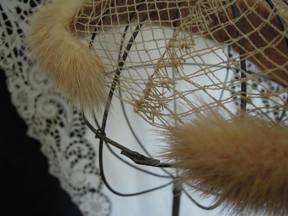 Vintage Mink Fascinator Hat/Mink Fascinator View 6
