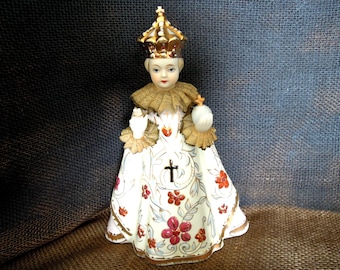 Vintage Infant of Prague Porcelain Statue/Lefton China