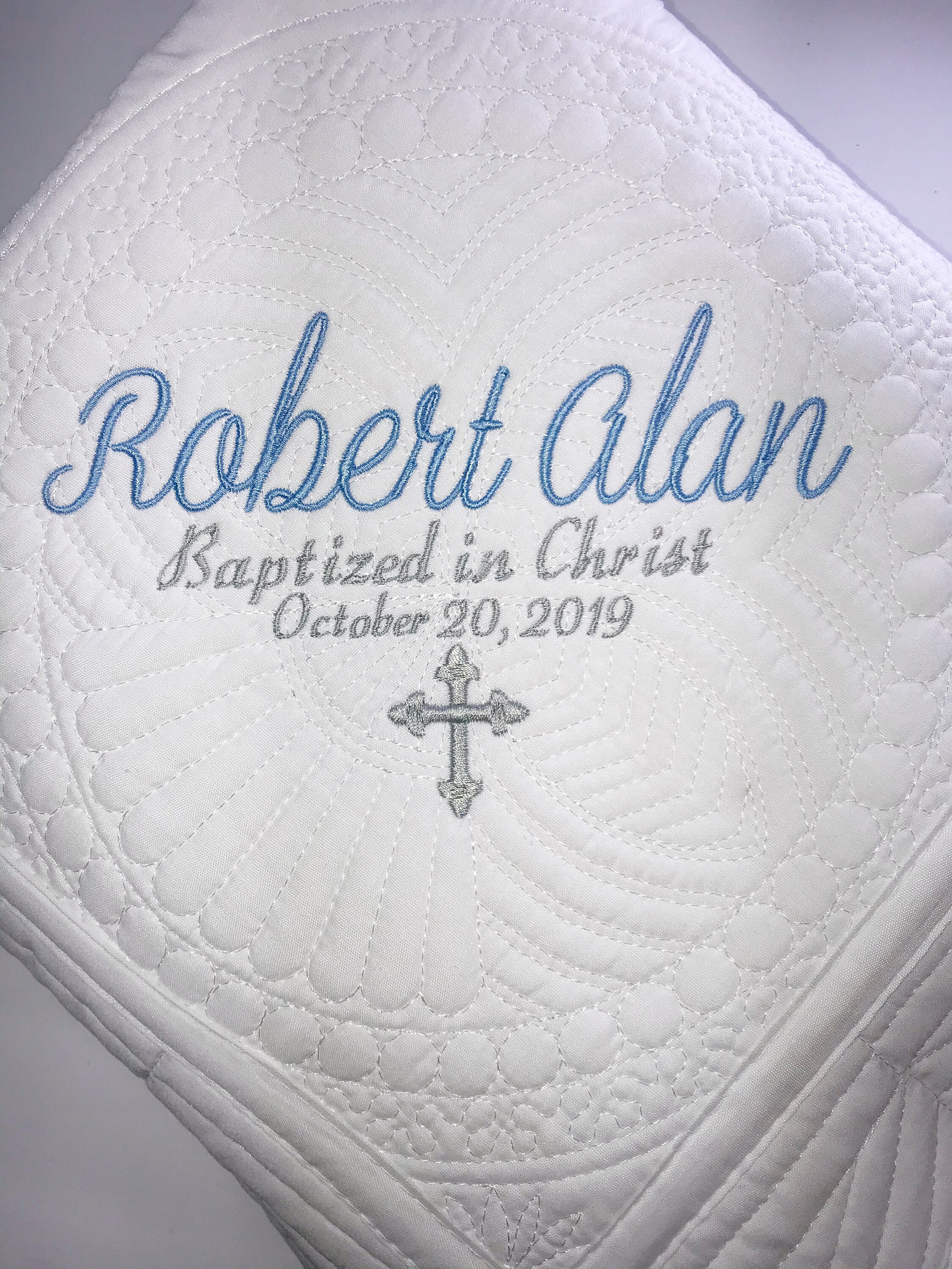 Personalized Baby Boy Baptism Heirloom Quilt Blanket Etsy