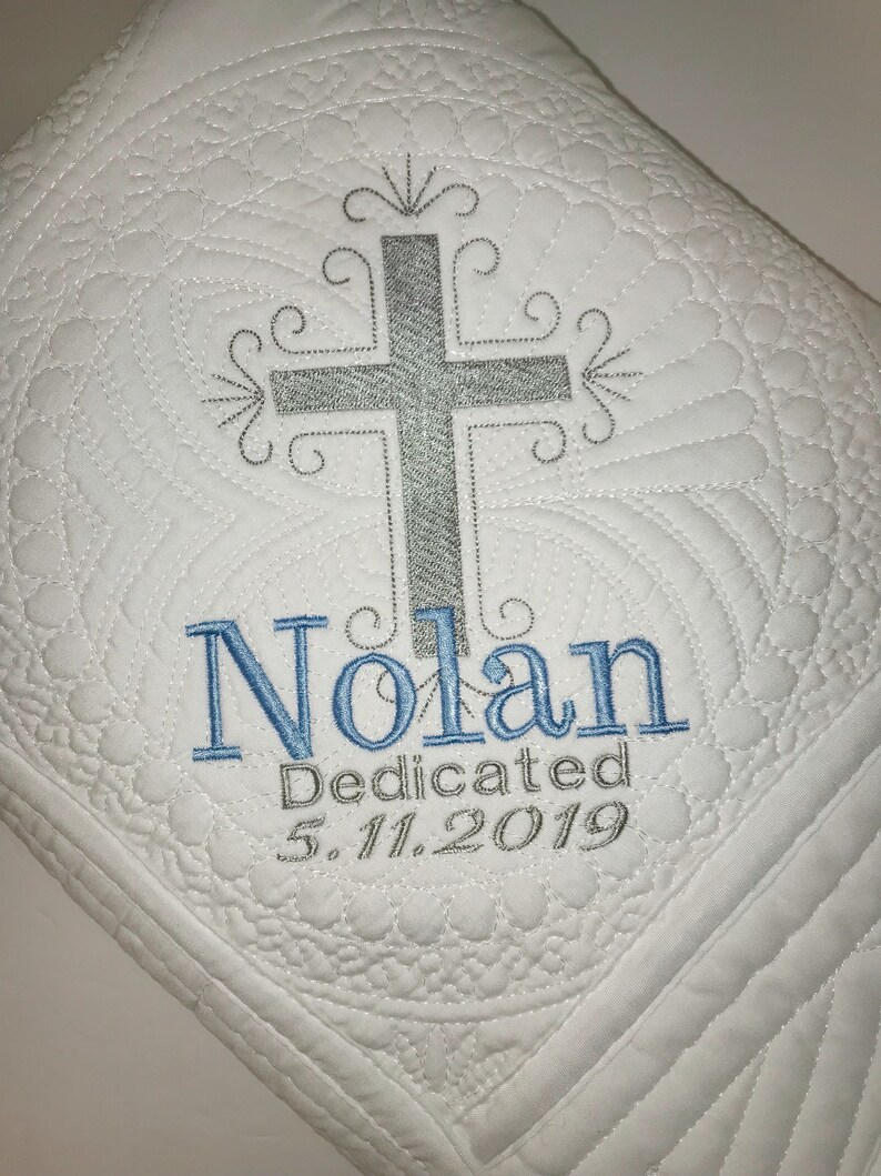 Heirloom Baby Quilt Baby Boy Baptism Blanket Personalized Etsy
