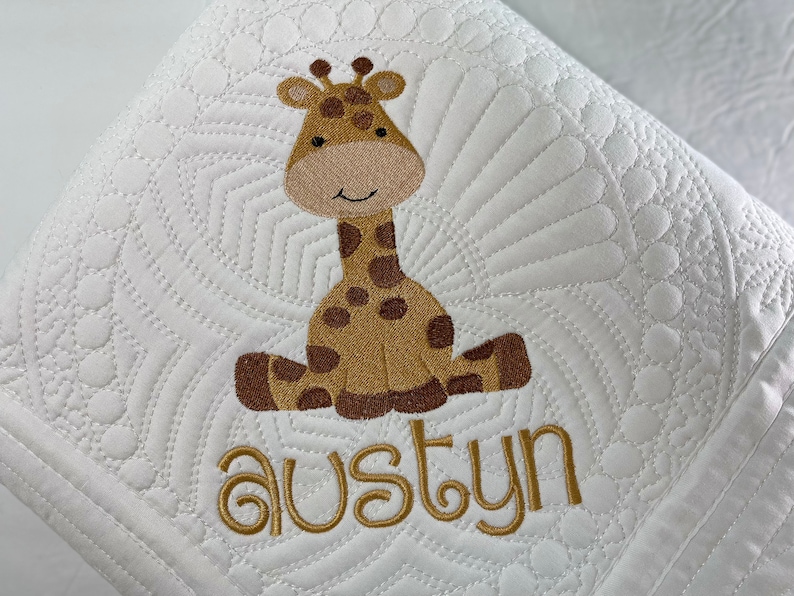 Personalized Baby Boy Giraffe Heirloom Baby Quilt Etsy