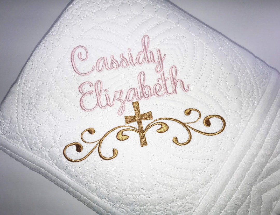 Baby Baptism Blanket, Baptism, Christening Heirloom Baby Quilt