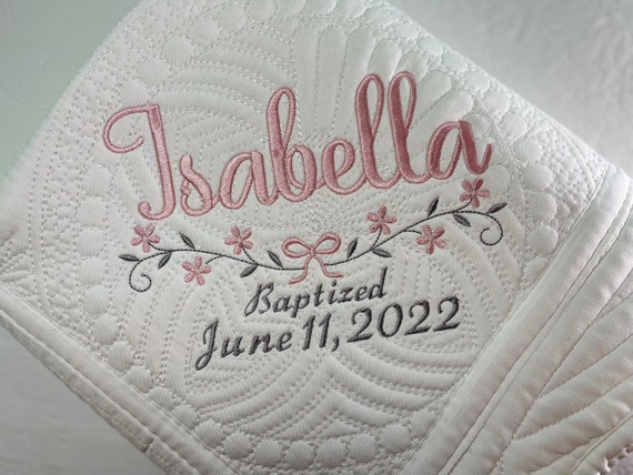 ⭐ personalizzata Bambino Coperta Scialle con nastro BATTESIMO Scialle Dandelion Baby ⭐ 