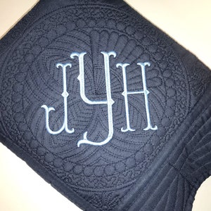 Heirloom Baby Quilt, Fishtail Monogrammed Personalized Baby Heirloom Quilt Keepsake Blanket, Custom Embroidered New Baby Gift
