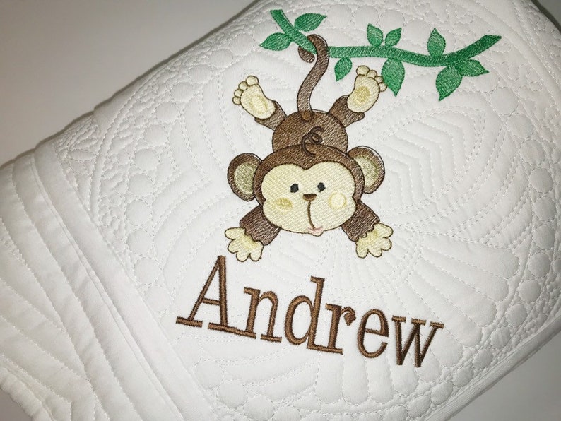Personalised Blanket Baby Gift with Monkey Design!