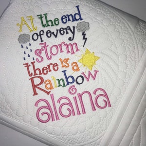 Personalized Rainbow Baby Heirloom Baby Quilt, Personalized Baby Rainbow Quilt, Beautiful Personalized Rainbow Baby Keepsake Gift
