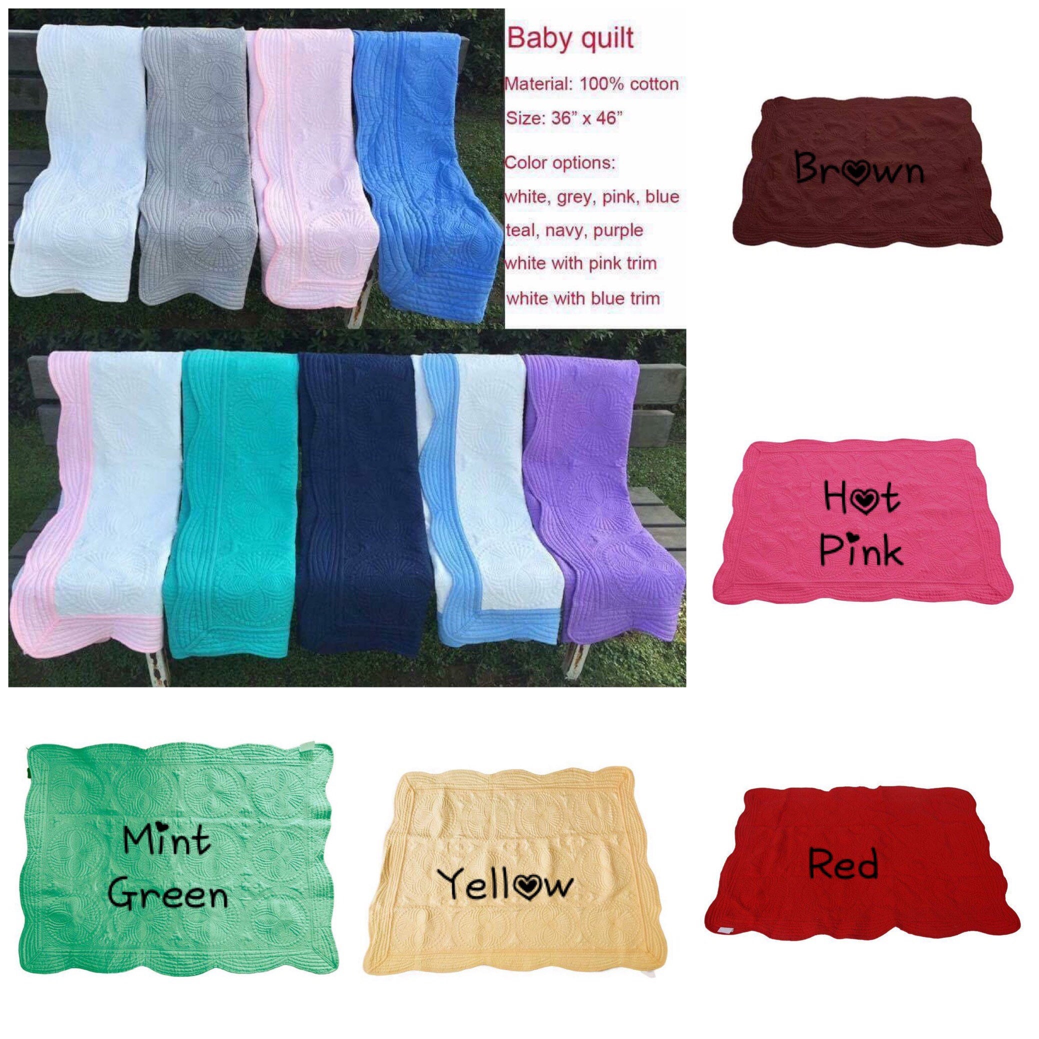 Heirloom Baby Quilt, Baby Girl Moon & Stars Personalized Birth