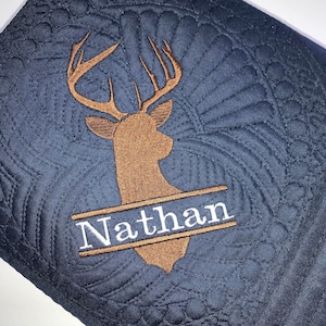 Heirloom Baby Quilt, Personalized Baby Boy Deer Baby Quilt, Baby Keepsake Gift, Hunting Baby Gift, Personalized Baby Shower Gift