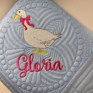 Heirloom Baby Quilt, Personalized Baby Girl Goose Quilt Blanket, Personalized Baby Girl Goose Quilt, Blanket, Baby Keepsake Heirloom Gift