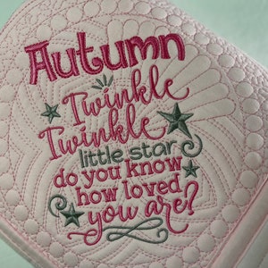 Personalized &quot;Twinkle, Twinkle Little Star&quot; Heirloom Baby Quilt, Personalized Baby Heirloom Keepsake Quilt Blanket, Newborn Baby Keepsake