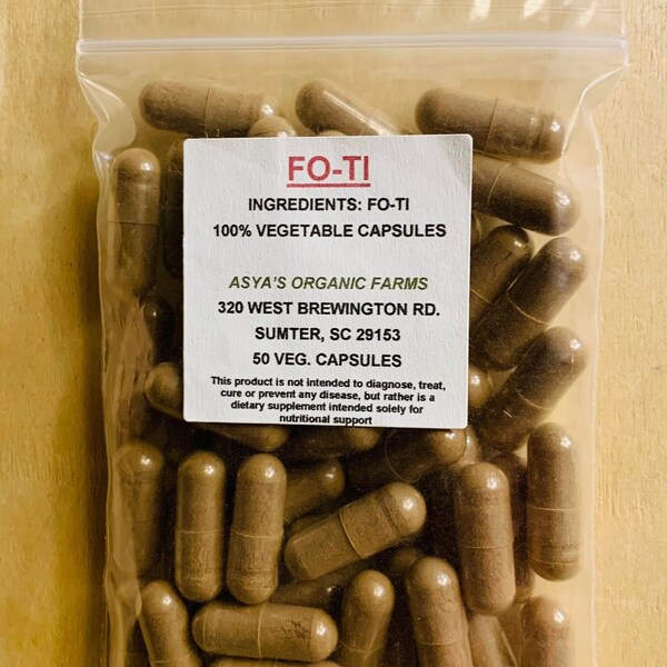Organic Fo-Ti (Ho-Shou-Wu) 50 500mg Vegan Capsules + Free Shipping