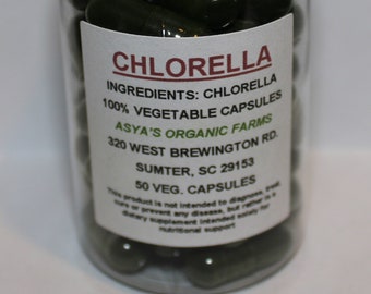 Organic Chlorella 50 500mg Vegan Capsules + Free Shipping