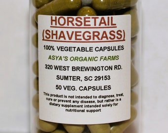 Horsetail (Shavegrass) 50 500mg Vegan Capsules + Free Shipping