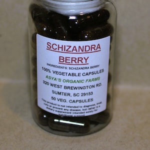 Organic Schizandra Berry 50 500mg Vegan Capsules + Free Shipping