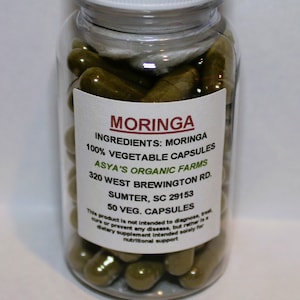 Organic Moringa 50 500mg Veg.CapsOrganic Moringa 50 500mg Vegan Capsules + Free Shipping