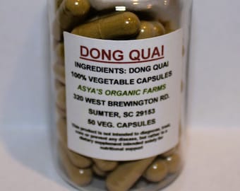 Dong Quai 50 500mg Vegan Capsules + Free Shipping