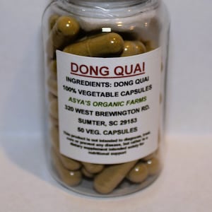 Organic Dong Quai 50 500mg Vegan Capsules + Free Shipping