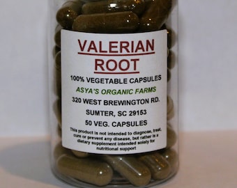 Valerian Root 50 500mg Vegan Capsules + Free Shipping