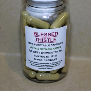 Organic Blessed Thistle 50 500mg Vegan Capsules