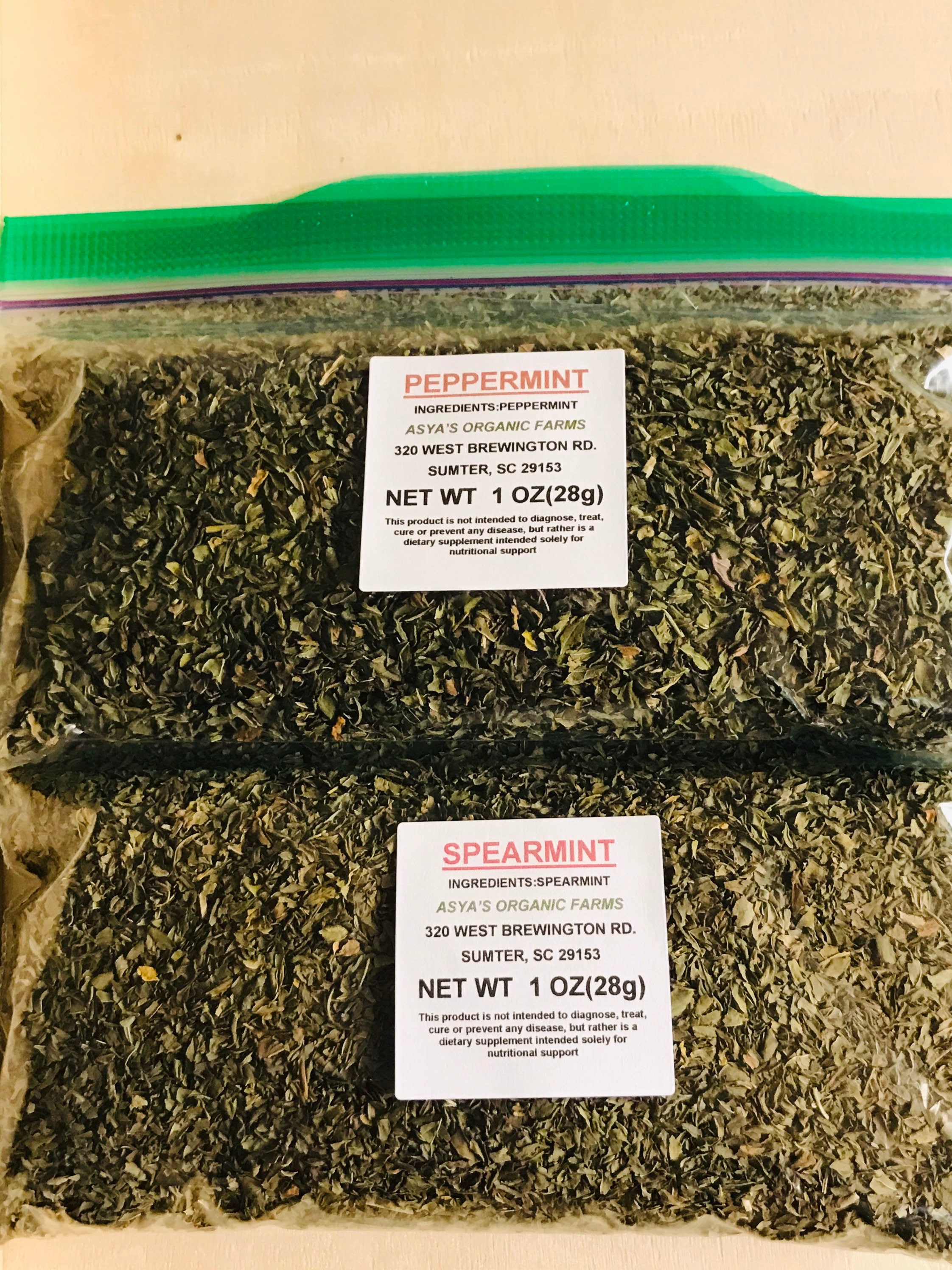 Organic Peppermint Leaf Tea 1 Oz Spearmint Leaf Tea 1 Oz Etsy