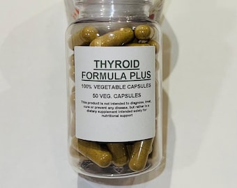 Thyroid Formula Plus 50 500mg Vegan Capsules + Free Shipping