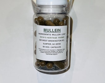 Mullein Leaf 50 500mg Vegan Capsules + Free Shipping