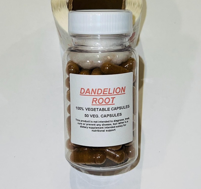 Organic Dandelion Root Vegan Capsules, 500mg (50 Count) image 3