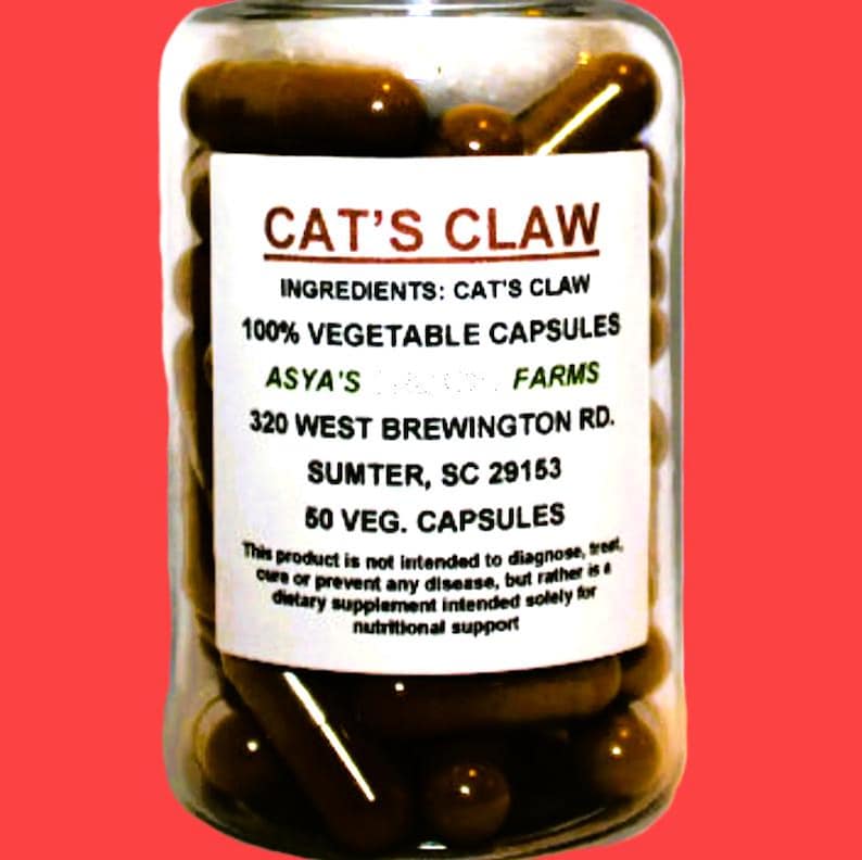 Cat’s Claw Bark 50 500mg Vegan Capsules + Free Shipping image 1