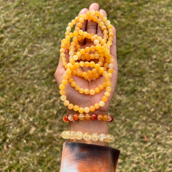 Orange Calcite 6mm Elastic Bracelet | Crystal and Stones | Crystal Jewelry | Crystal Bracelets