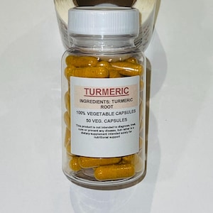 Organic Turmeric Capsules, 500mg Vegan Supplements (50 ct)
