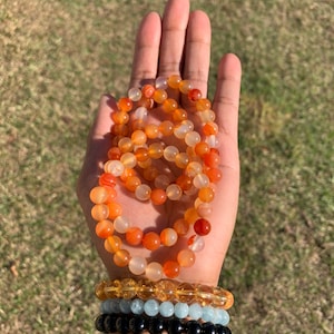 Red Agate 8mm Elastic Bracelet | Crystal and Stones | Crystal Jewelry | Crystal Bracelets