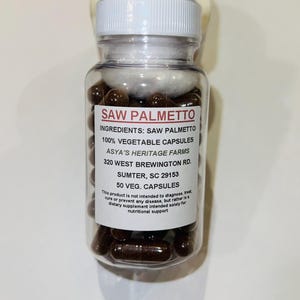 Saw Palmetto  50 500mg Vegan Capsules + Free Shipping