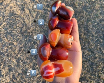 Medium Red Agate Mushrooms | Crystal Mushrooms | Home Decor | Crystal and Stones