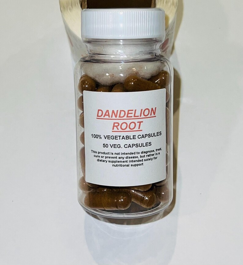 Organic Dandelion Root Vegan Capsules, 500mg (50 Count) image 1