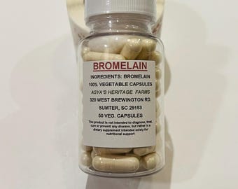 Bromelain (Pineapple Enzyme) 500mg Vegan Capsules (50 Count)