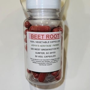 Beet Root Powder 50 500mg Vegan Capsules + Free Shipping