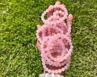 ローズクォーツ8mmビーズブレスレット｜セルフラブクリスタル