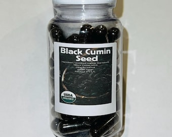 Black Cumin Seed 50 500mg Vegan Capsules + Free Shipping